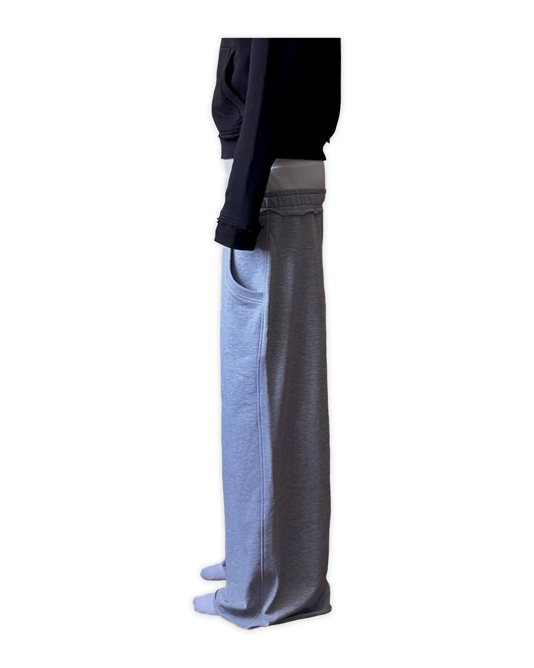 «DOUBLE WAIST» GREY SWEATPANTS
