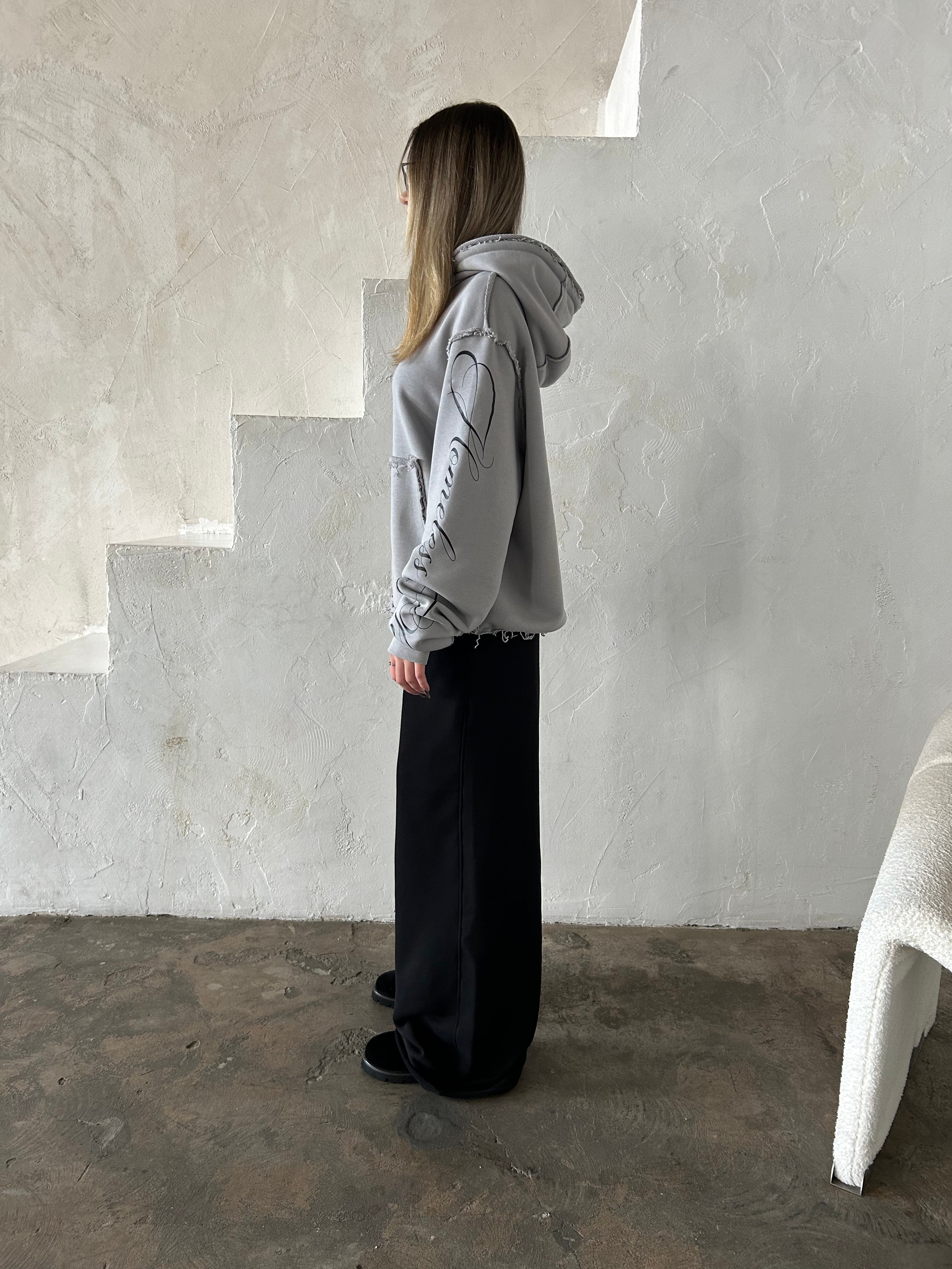 «HOMELESS PLACE» CEMENT HOODIE