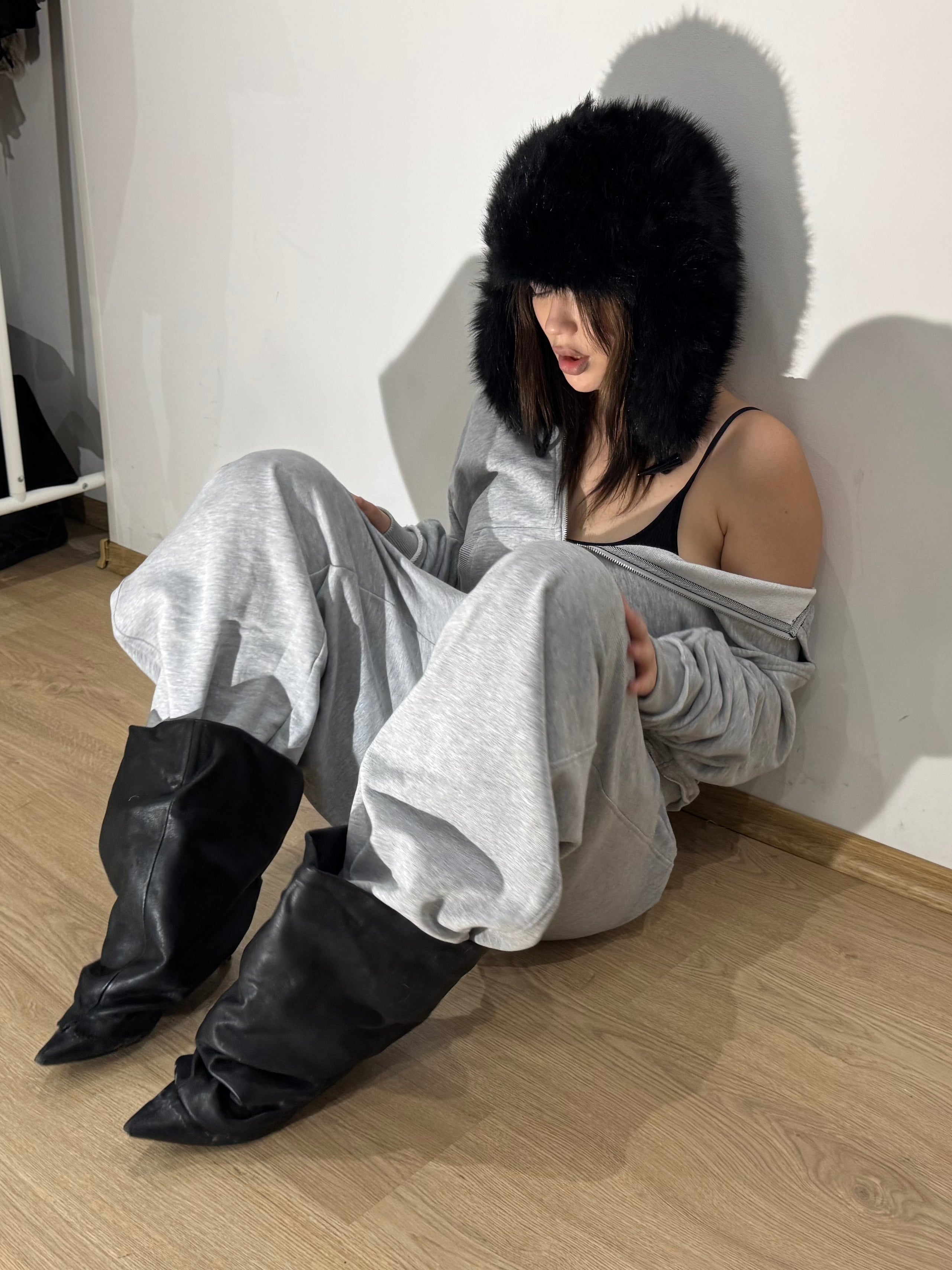 «RAW» GREY ZIP HOODIE