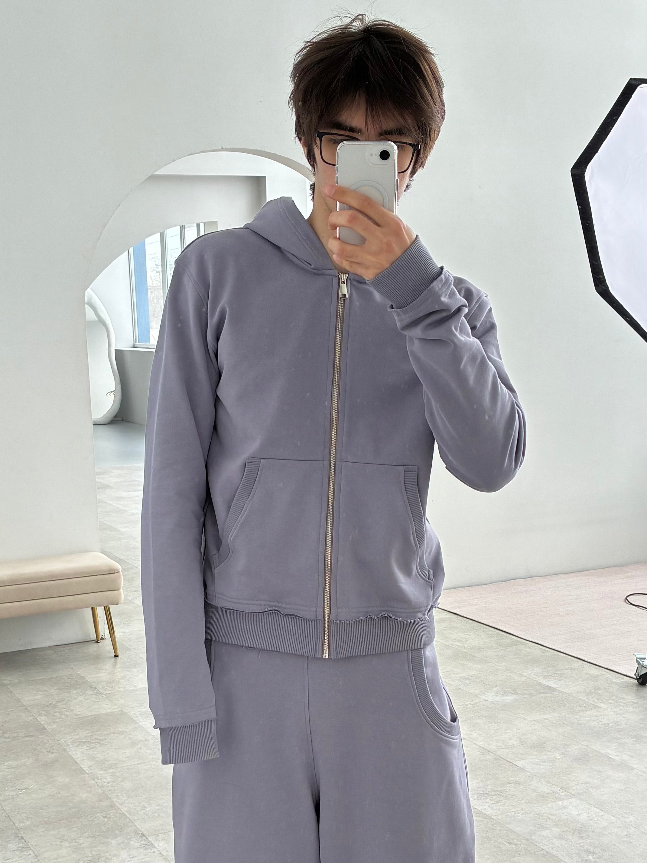 «BASIC» PURPLE ZIP HOODIE