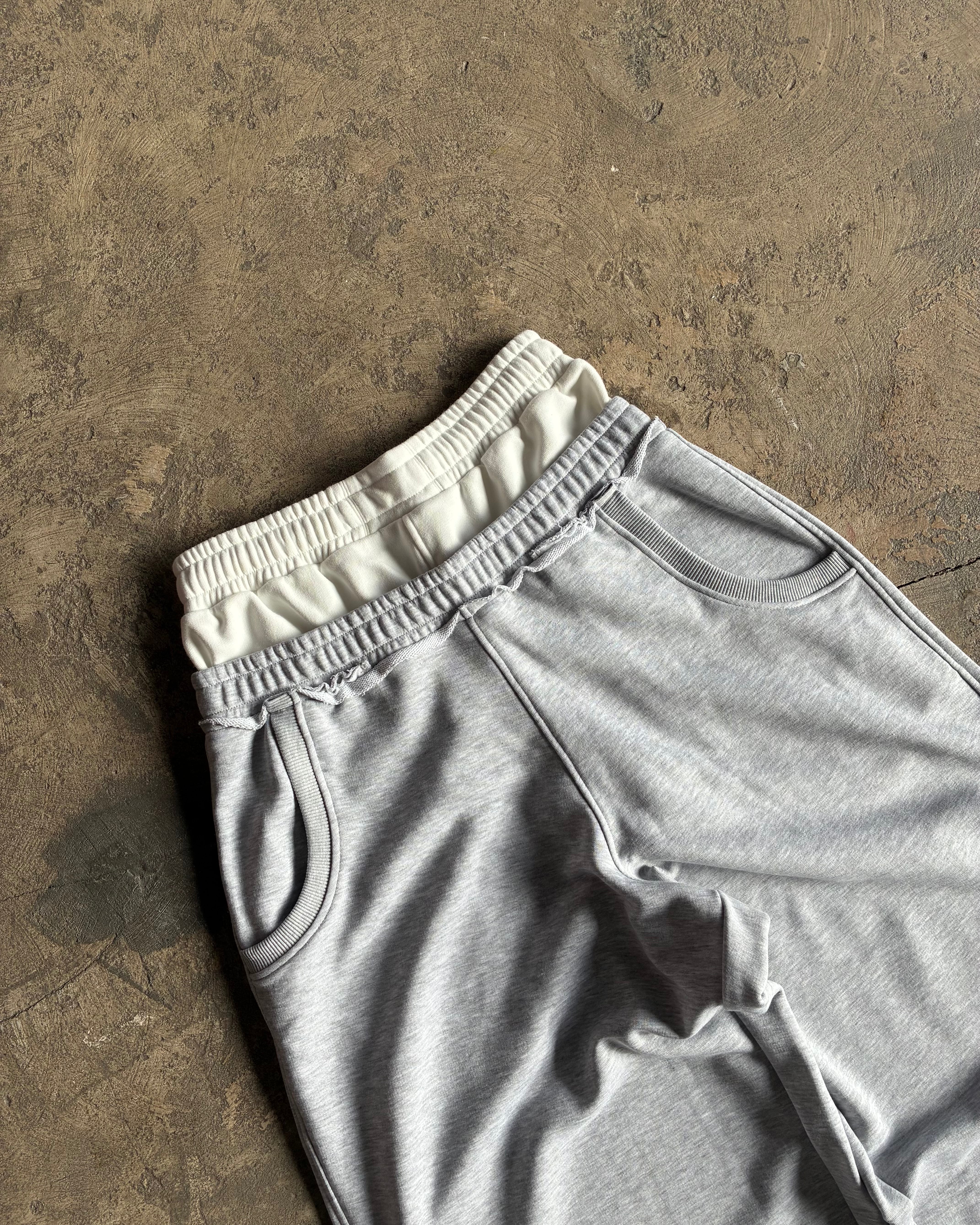 «DOUBLE WAIST» GREY SWEATPANTS