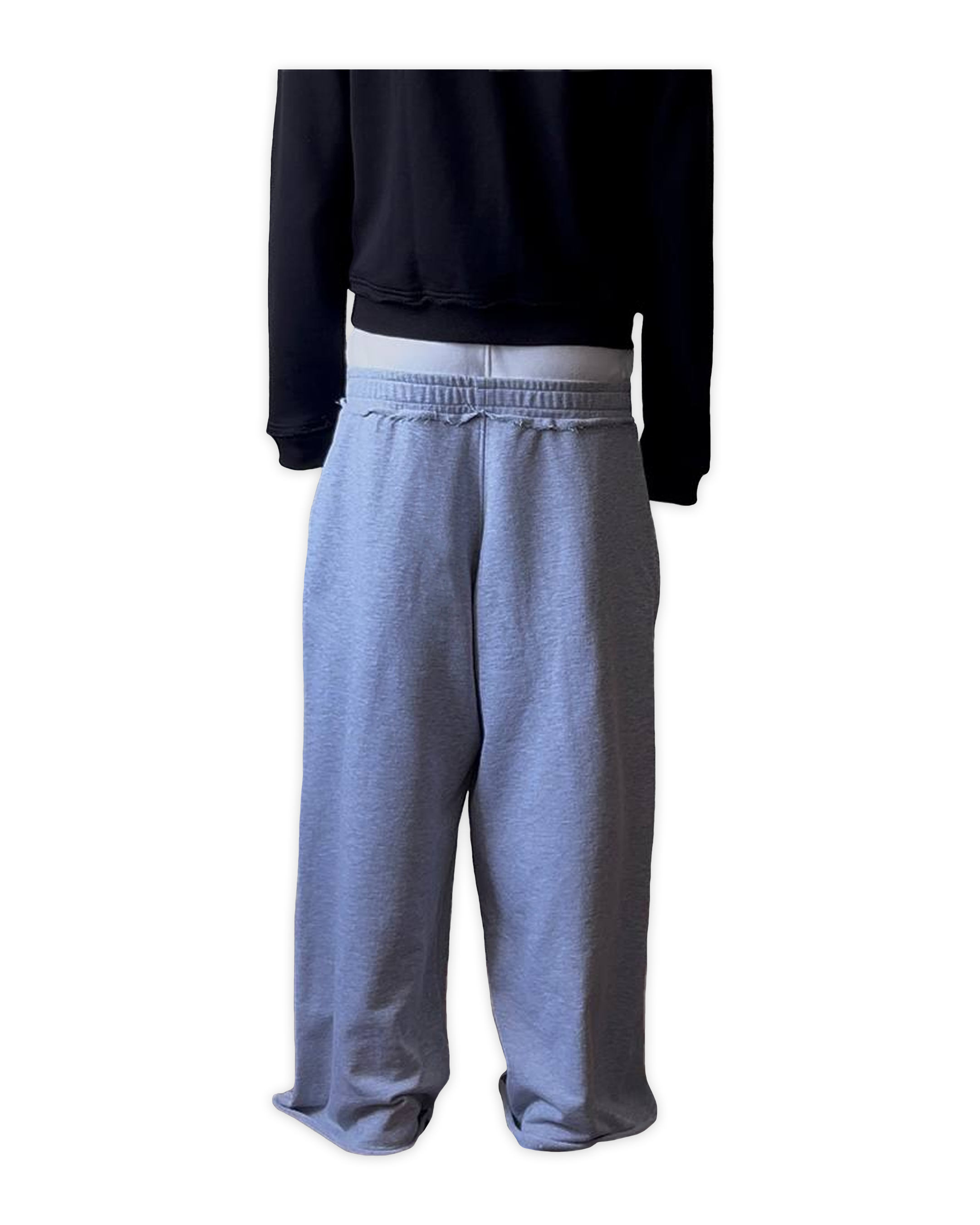 «DOUBLE WAIST» GREY SWEATPANTS