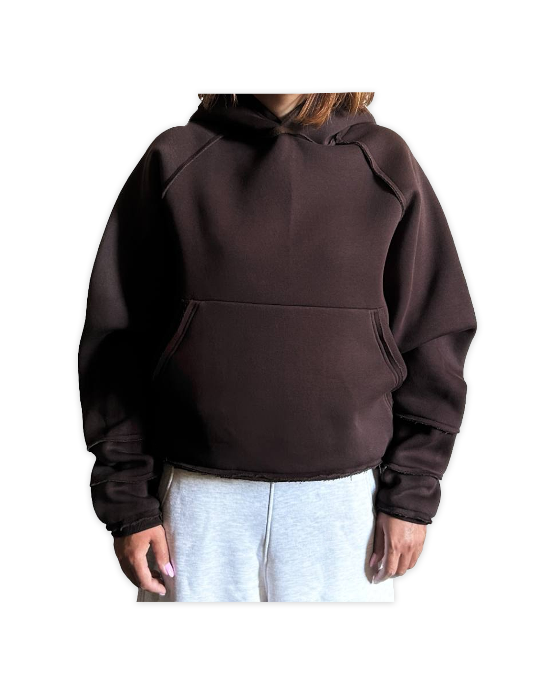 «TOPSTITCH» CHOCOLATE BROWN HOODIE