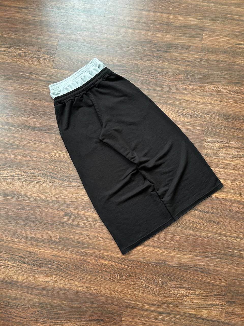 «DOUBLE WAIST» BLACK SWEATPANTS