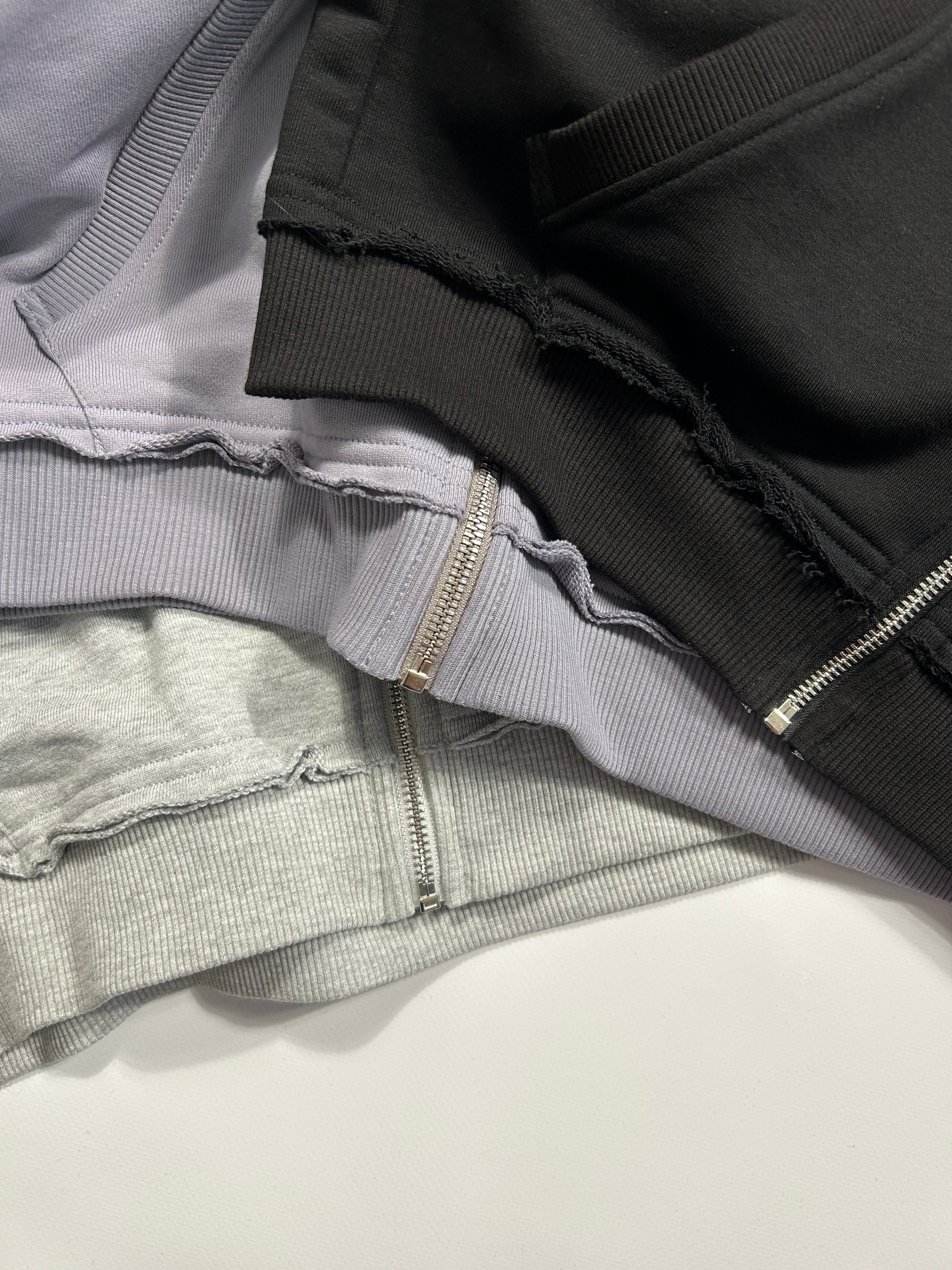 «RAW» GREY ZIP HOODIE