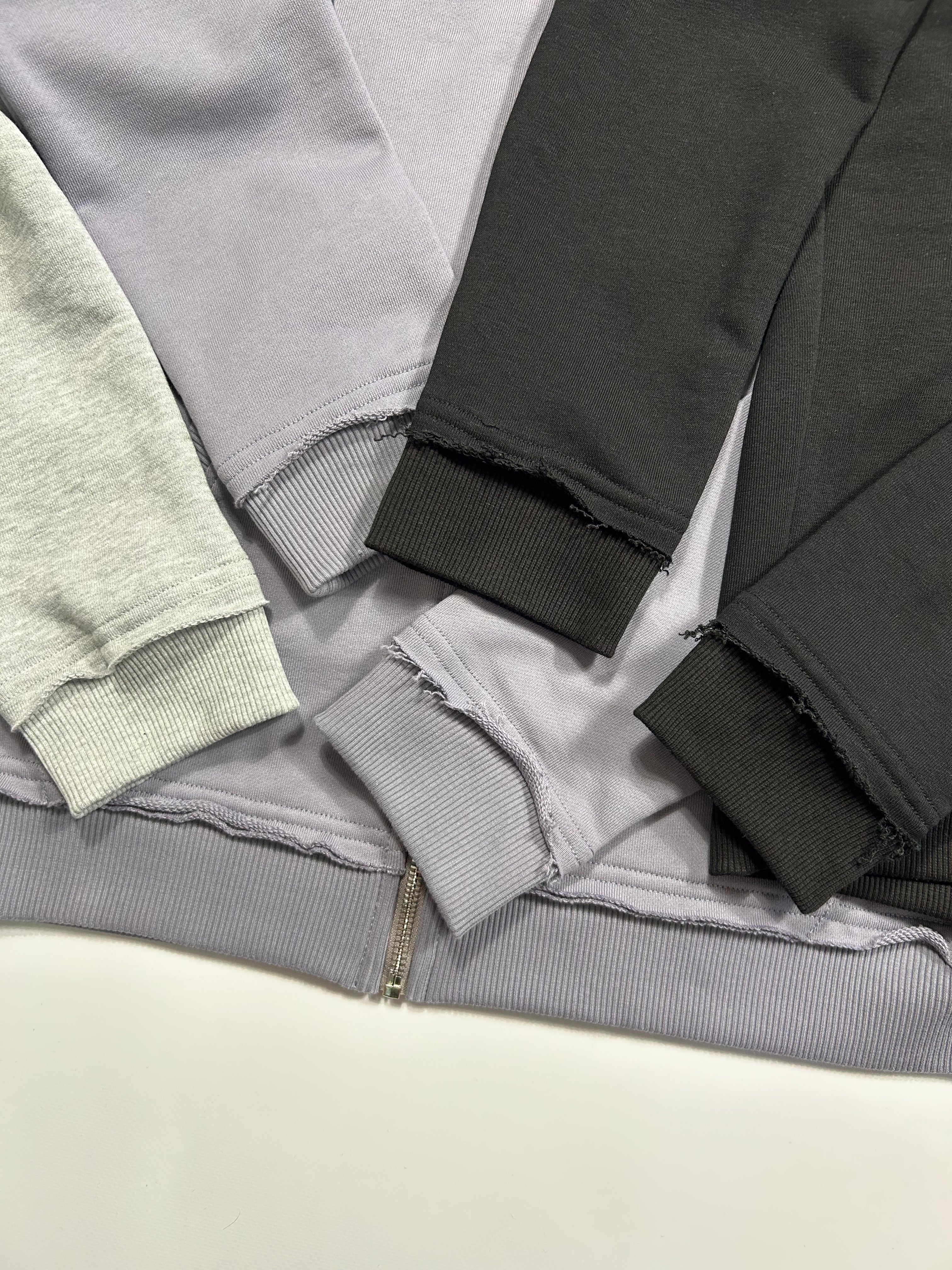 «RAW» GREY ZIP HOODIE